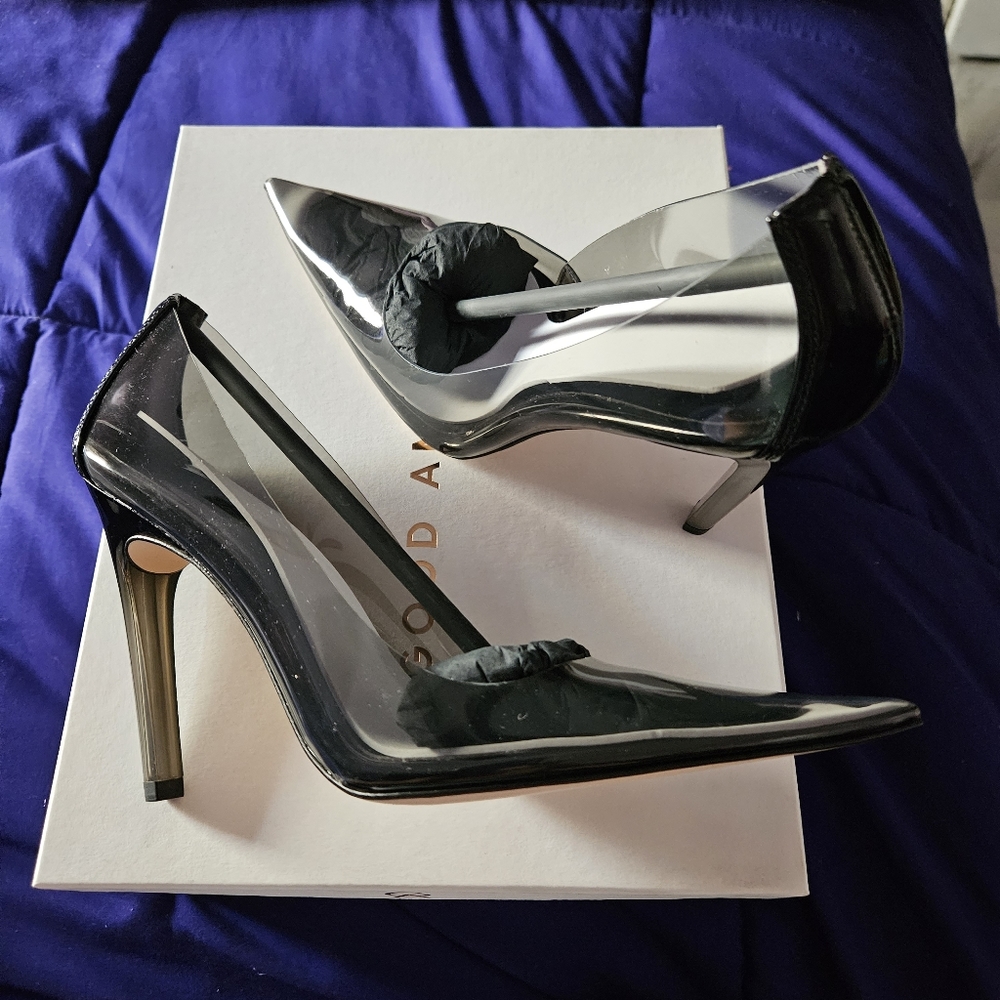 Good American Cinderella Pumps Light Smoke. - Picture 4 of 5